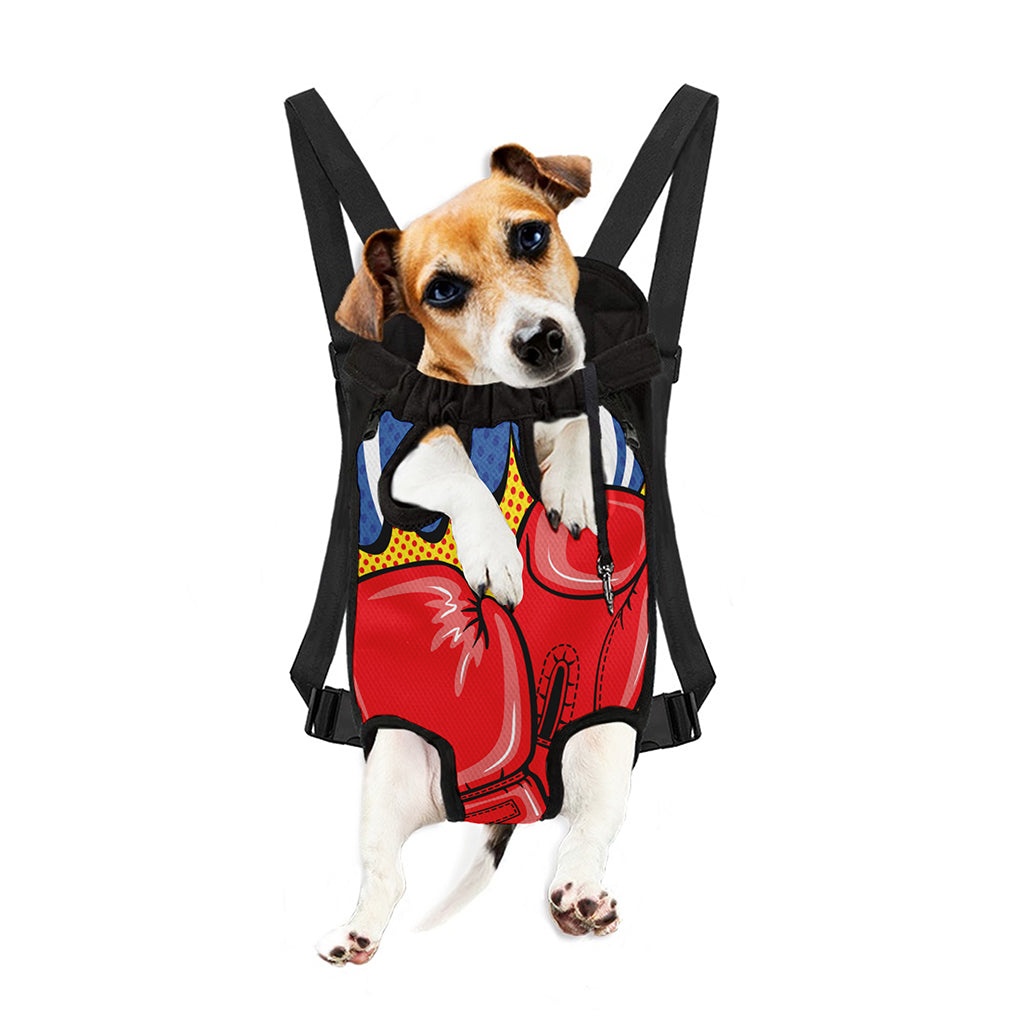 Pop Art Boxing Gloves Print Pet Carrier Backpack