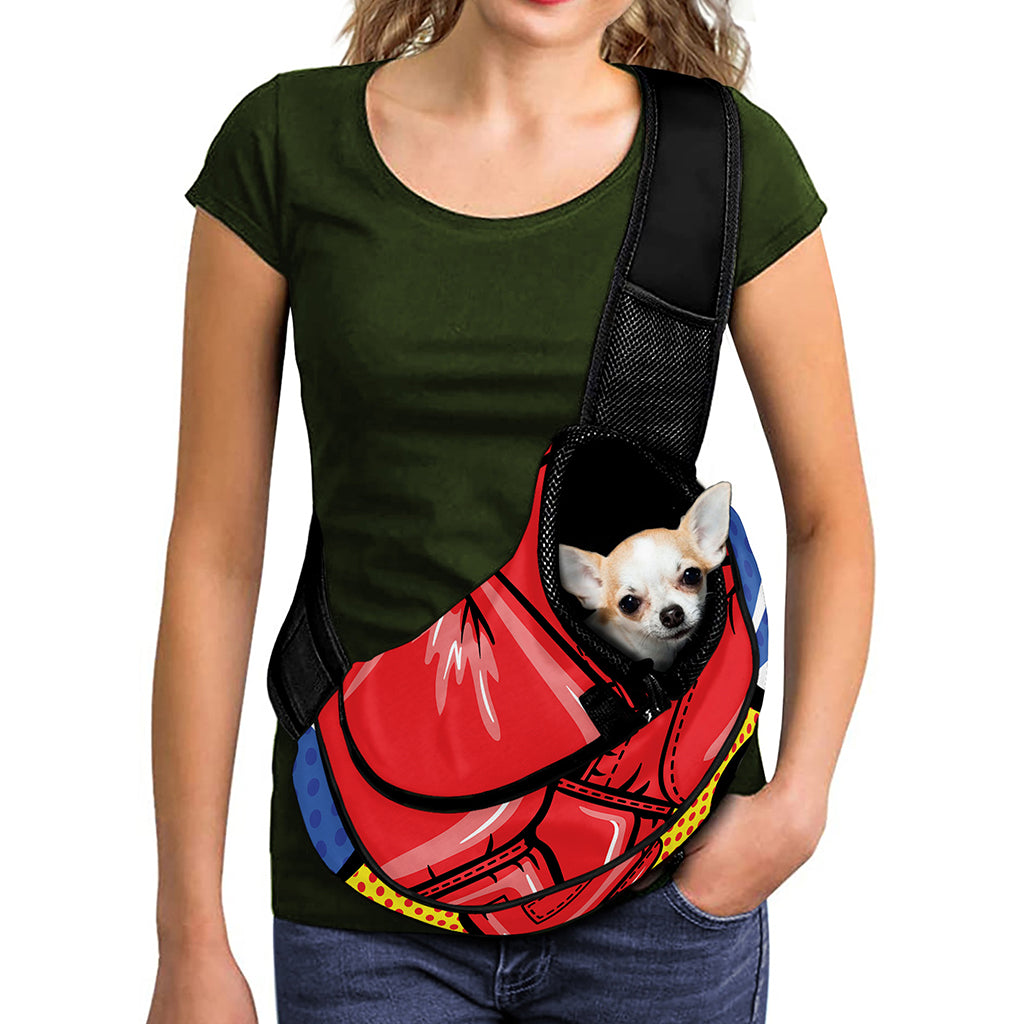 Pop Art Boxing Gloves Print Pet Sling Carrier