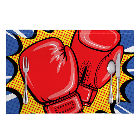 Pop Art Boxing Gloves Print Placemat