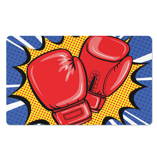 Pop Art Boxing Gloves Print Polyester Doormat