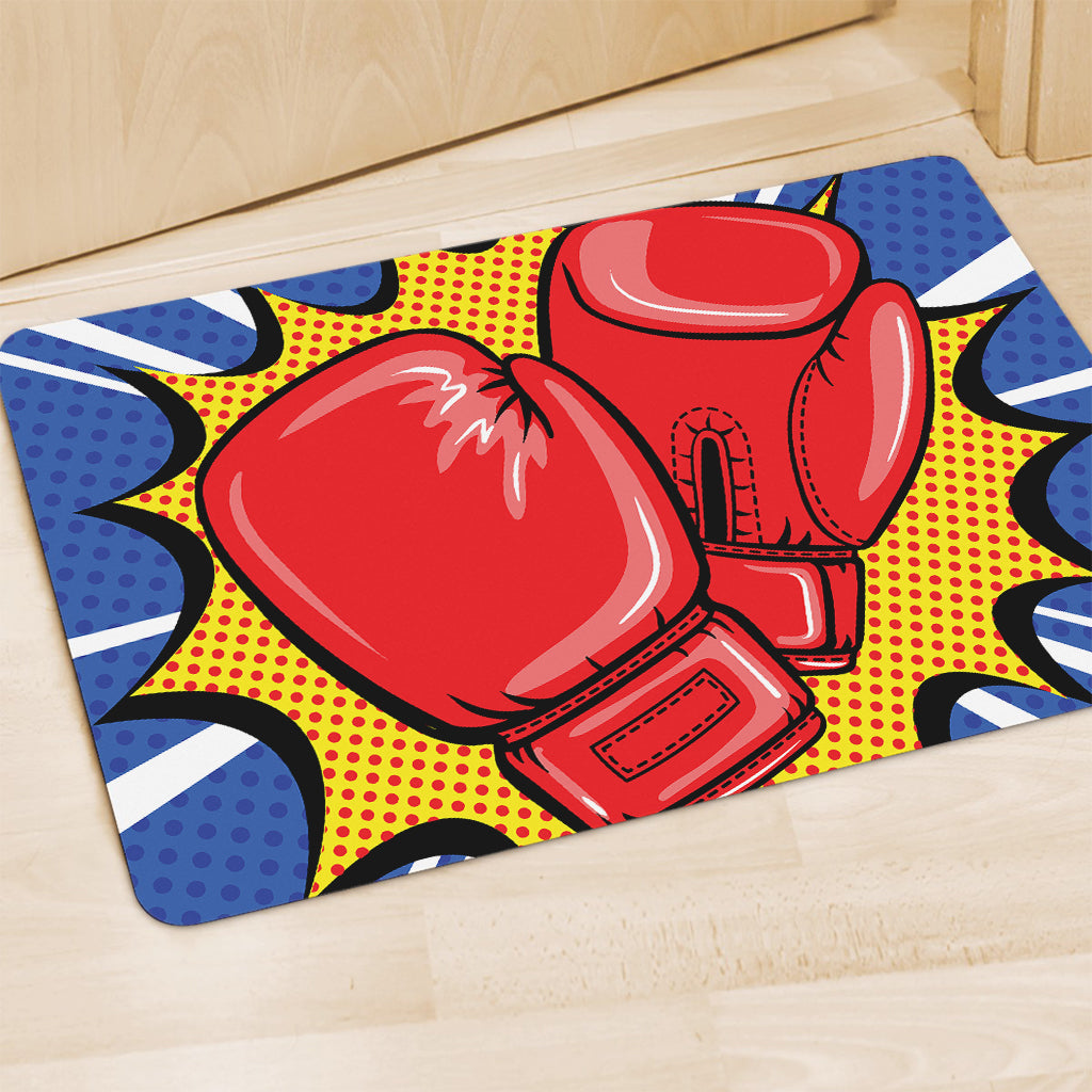 Pop Art Boxing Gloves Print Polyester Doormat