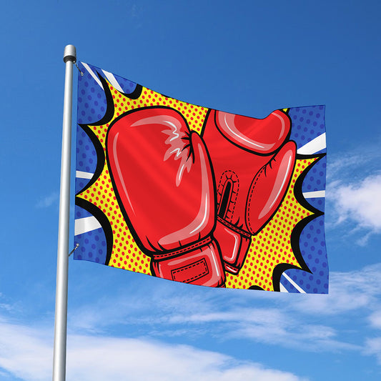 Pop Art Boxing Gloves Print Polyester Flag