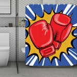 Pop Art Boxing Gloves Print Polyester Shower Curtain