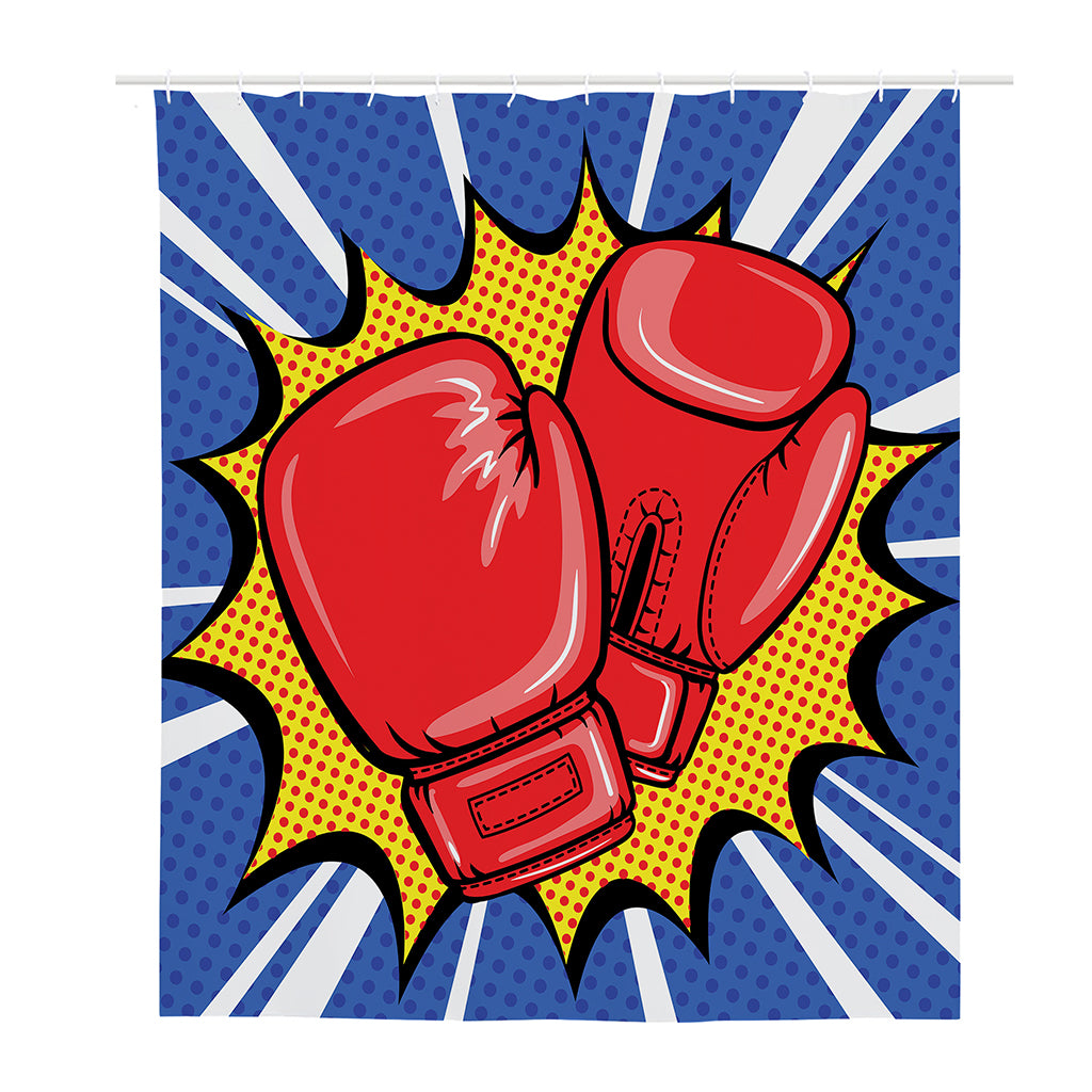 Pop Art Boxing Gloves Print Polyester Shower Curtain