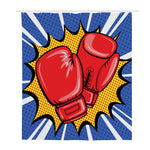 Pop Art Boxing Gloves Print Polyester Shower Curtain