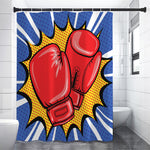 Pop Art Boxing Gloves Print Premium Shower Curtain