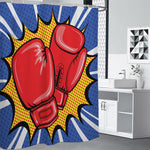 Pop Art Boxing Gloves Print Premium Shower Curtain