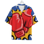 Pop Art Boxing Gloves Print Rayon Hawaiian Shirt