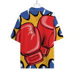 Pop Art Boxing Gloves Print Rayon Hawaiian Shirt