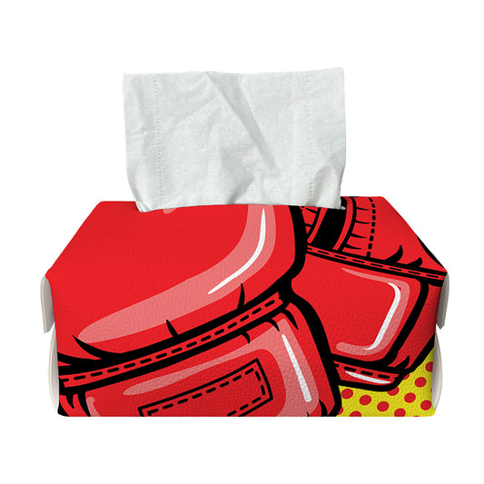 Pop Art Boxing Gloves Print Rectangle Tissue Box Cover