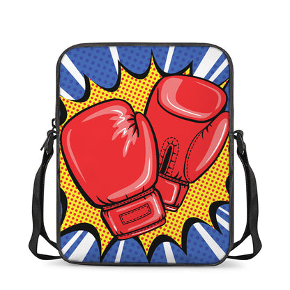 Pop Art Boxing Gloves Print Rectangular Crossbody Bag