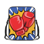 Pop Art Boxing Gloves Print Rectangular Crossbody Bag