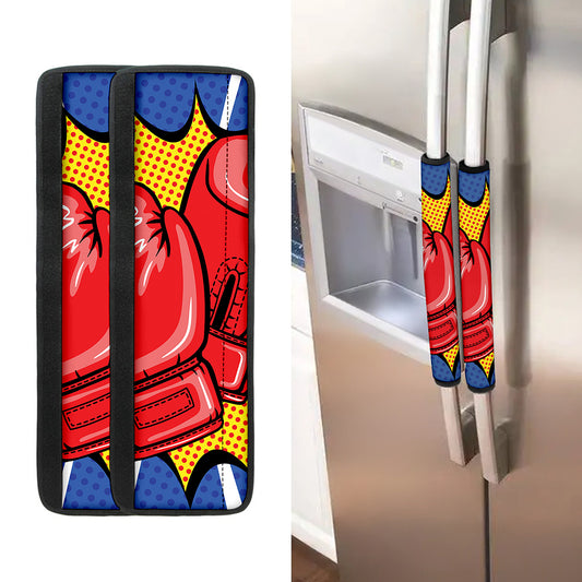 Pop Art Boxing Gloves Print Refrigerator Handle Covers