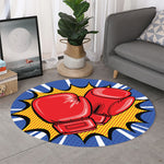 Pop Art Boxing Gloves Print Round Rug