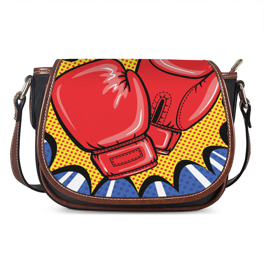 Pop Art Boxing Gloves Print Saddle Bag