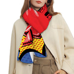 Pop Art Boxing Gloves Print Scarf