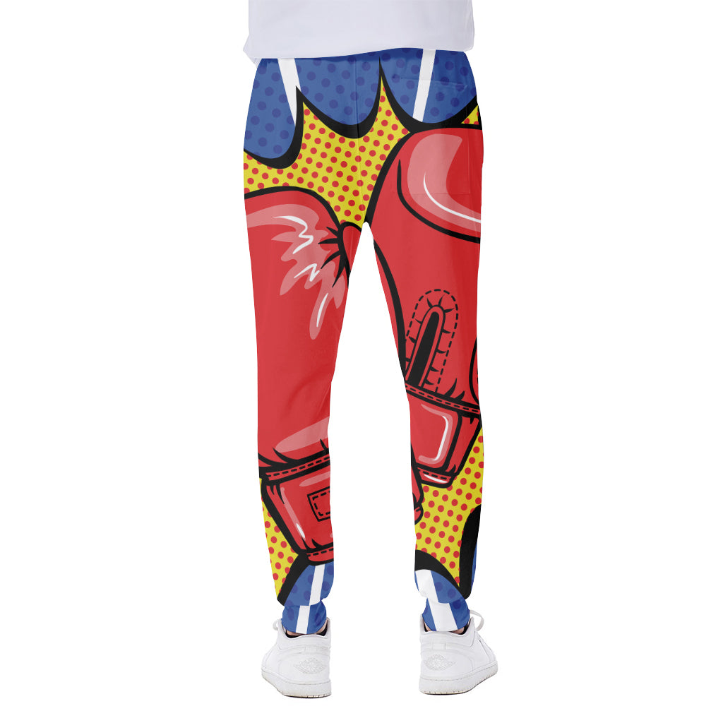 Pop Art Boxing Gloves Print Scuba Joggers