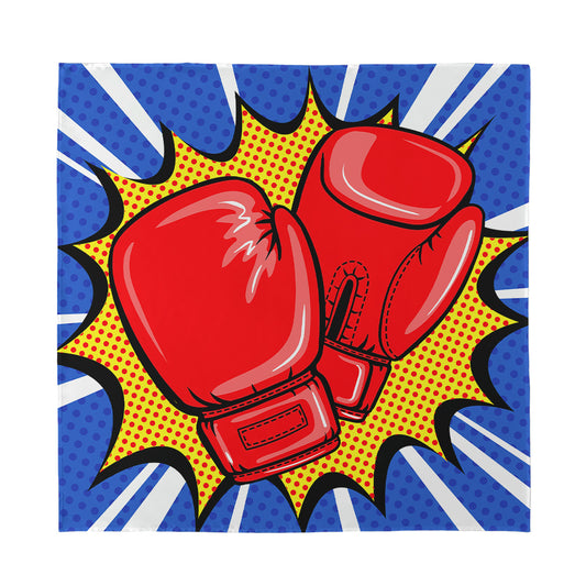 Pop Art Boxing Gloves Print Silk Bandana