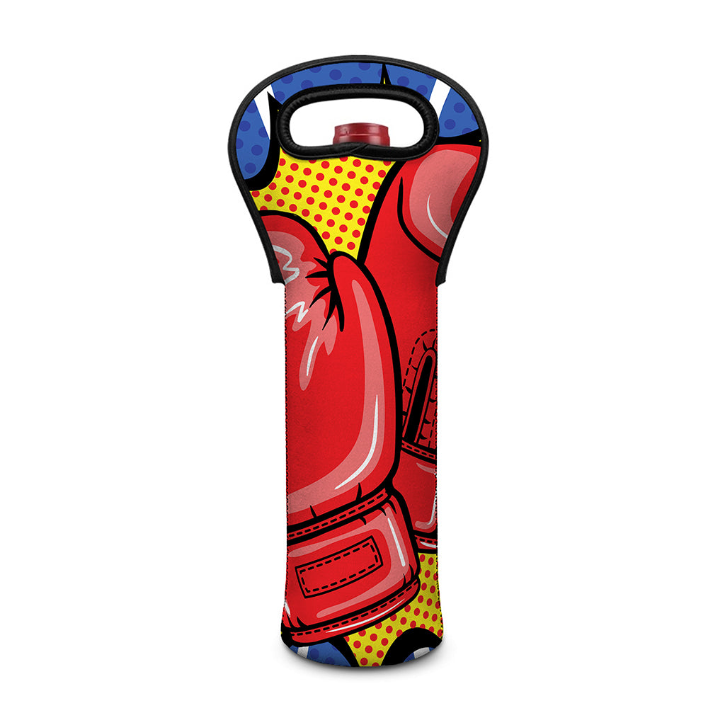 Pop Art Boxing Gloves Print Single Neoprene Wine Tote