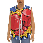 Pop Art Boxing Gloves Print Sleeveless Baseball Jersey
