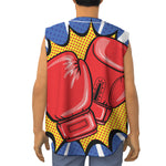 Pop Art Boxing Gloves Print Sleeveless Baseball Jersey