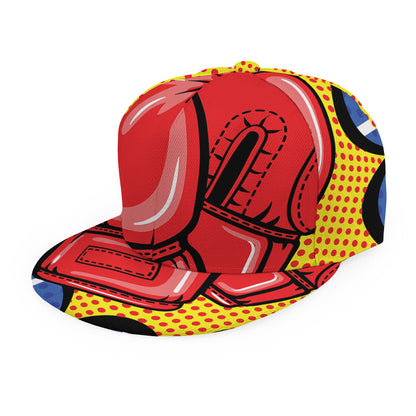 Pop Art Boxing Gloves Print Snapback Cap