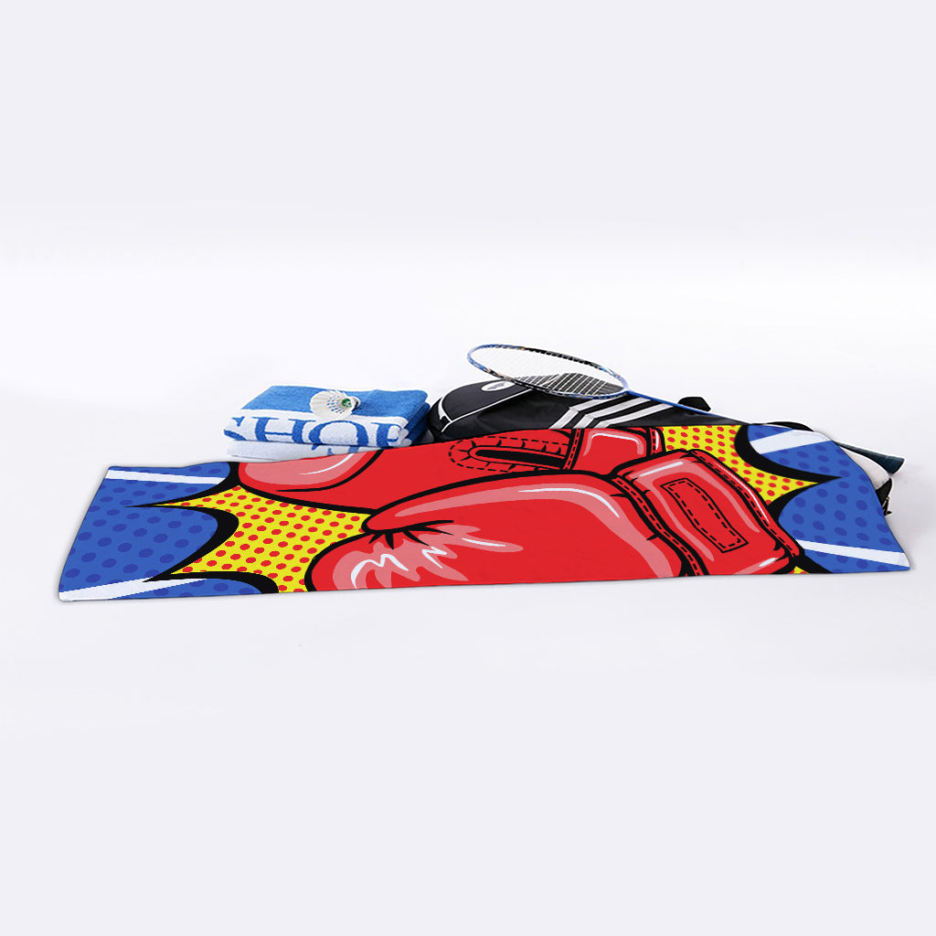 Pop Art Boxing Gloves Print Sports Towel