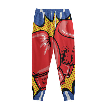 Pop Art Boxing Gloves Print Sweatpants