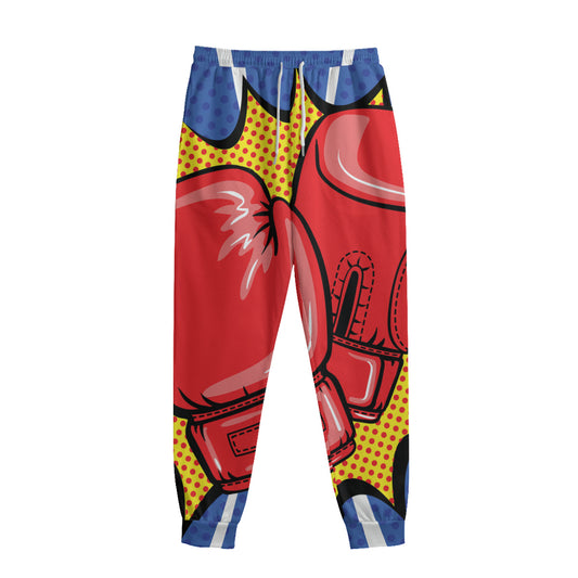 Pop Art Boxing Gloves Print Sweatpants