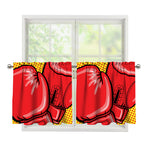 Pop Art Boxing Gloves Print Tier Curtains