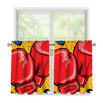 Pop Art Boxing Gloves Print Tier Curtains