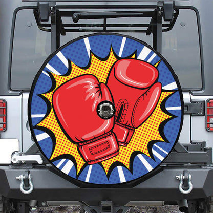 Pop Art Boxing Gloves Print Tire Cover With Camera Hole