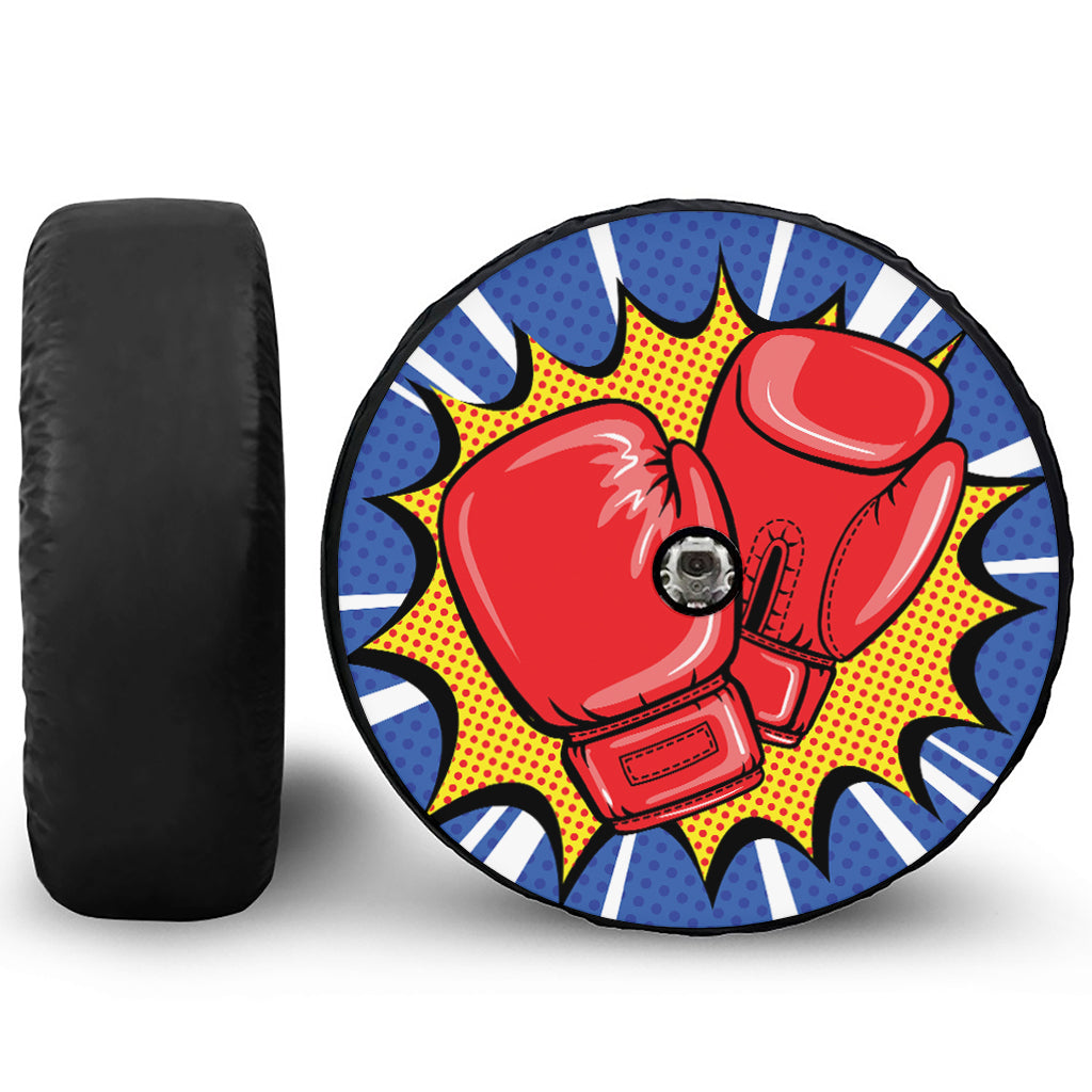 Pop Art Boxing Gloves Print Tire Cover With Camera Hole