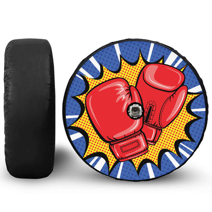 Pop Art Boxing Gloves Print Tire Cover With Camera Hole