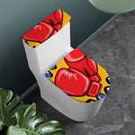 Pop Art Boxing Gloves Print Toilet Lid And Tank Cover Set