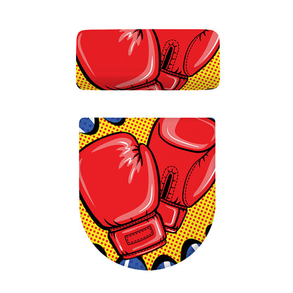 Pop Art Boxing Gloves Print Toilet Lid And Tank Cover Set