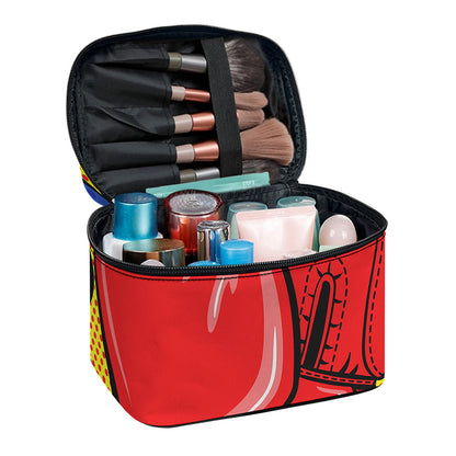 Pop Art Boxing Gloves Print Travel Makeup Bag