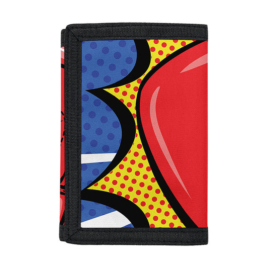 Pop Art Boxing Gloves Print Trifold Wallet