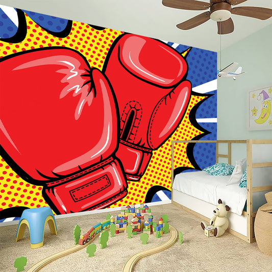 Pop Art Boxing Gloves Print Wall Sticker
