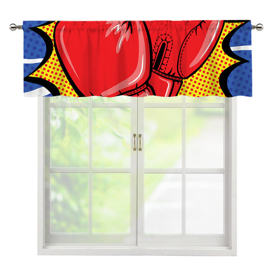 Pop Art Boxing Gloves Print Window Valance