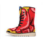 Pop Art Boxing Gloves Print Winter Boots