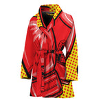 Pop Art Boxing Gloves Print Women's Bathrobe