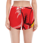 Pop Art Boxing Gloves Print Women's Split Running Shorts