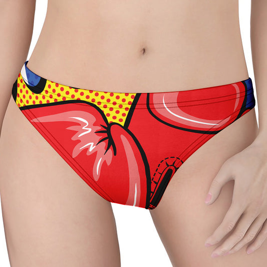 Pop Art Boxing Gloves Print Women's Thong