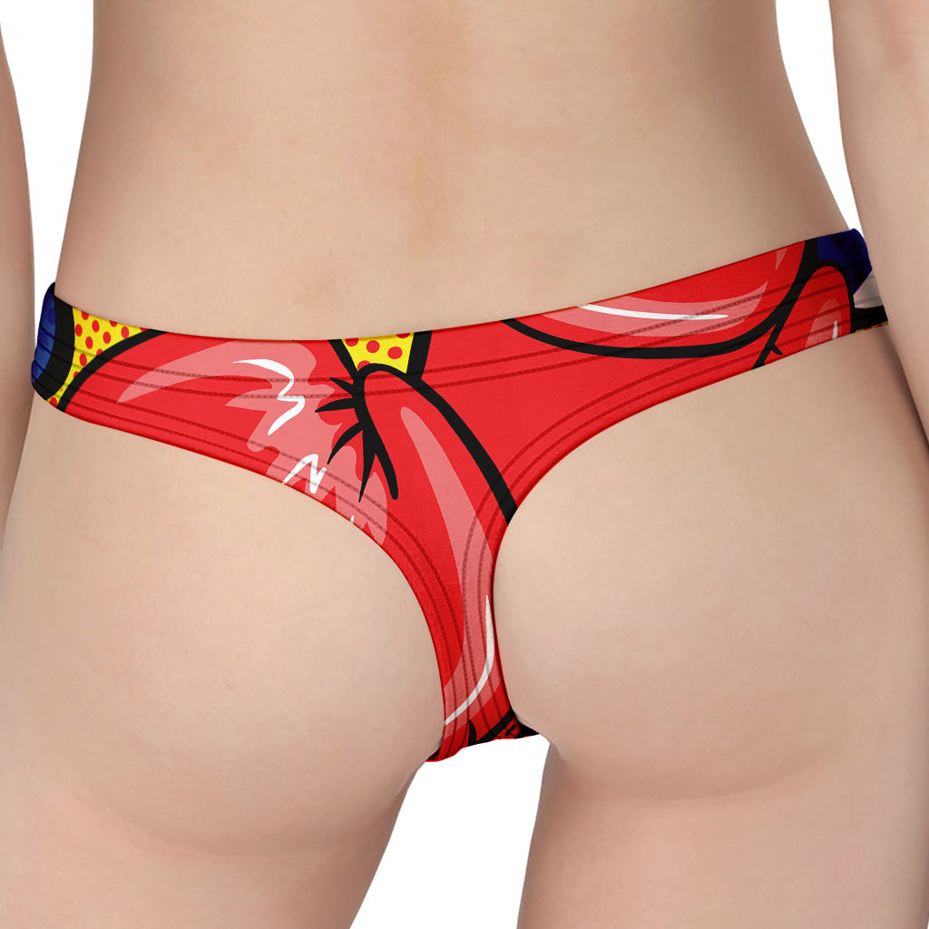 Pop Art Boxing Gloves Print Women's Thong