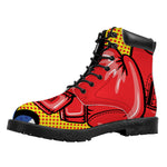 Pop Art Boxing Gloves Print Work Boots