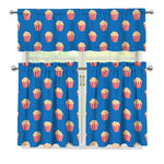 Popcorn Box Pattern Print 3 Piece Kitchen Curtains