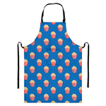 Popcorn Box Pattern Print Bib Apron With Pocket