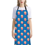 Popcorn Box Pattern Print Bib Apron With Pocket