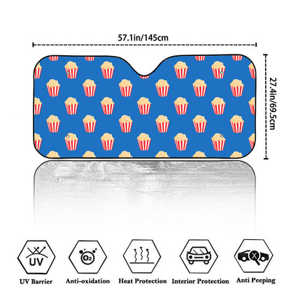Popcorn Box Pattern Print Car Windshield Sun Shade